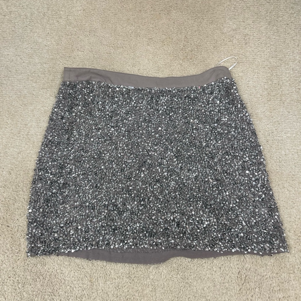 MLV mini silver sequin skirt